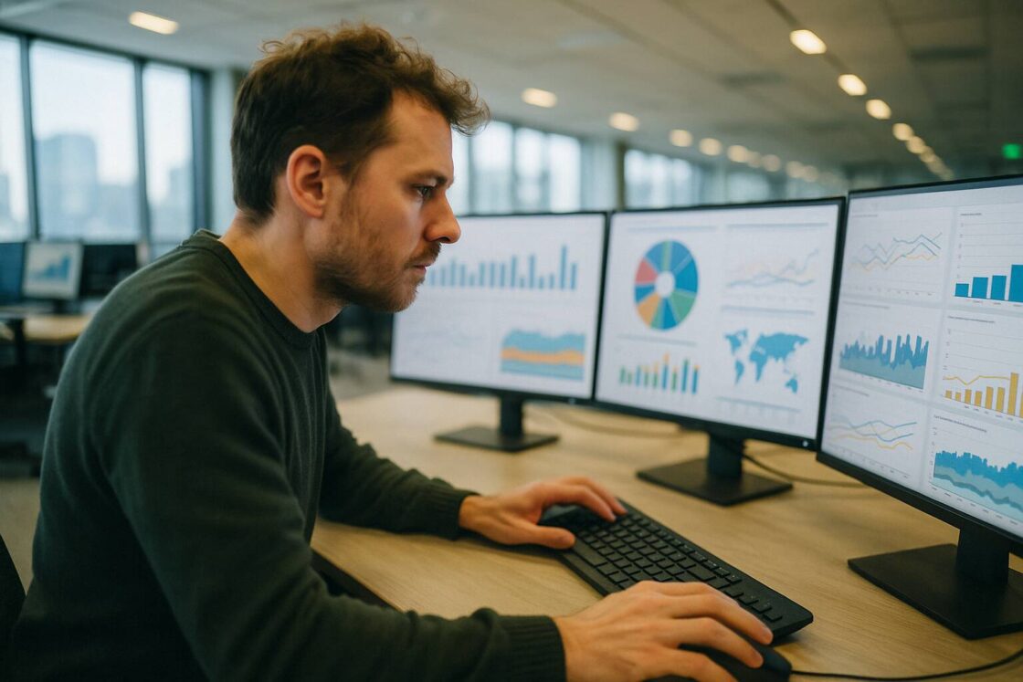 Lär dig hur du effektivt samlar in, analyserar och agerar på data för att skapa konkurrensfördel i dagens digitaliserade affärsvärld.